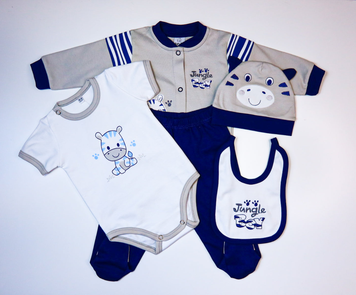 CONJUNTO DE 5PZ PARA VARONCITO JUNGLE BOY