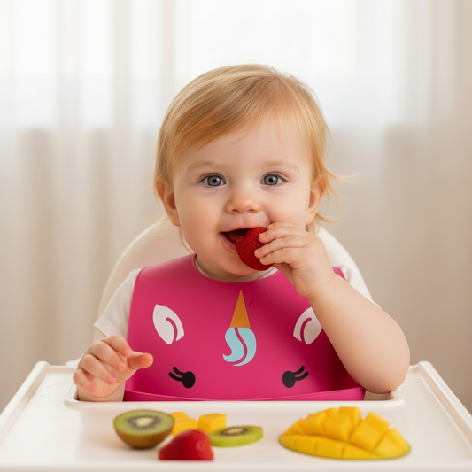 Babero de Silicona en Color Barbie Rosado