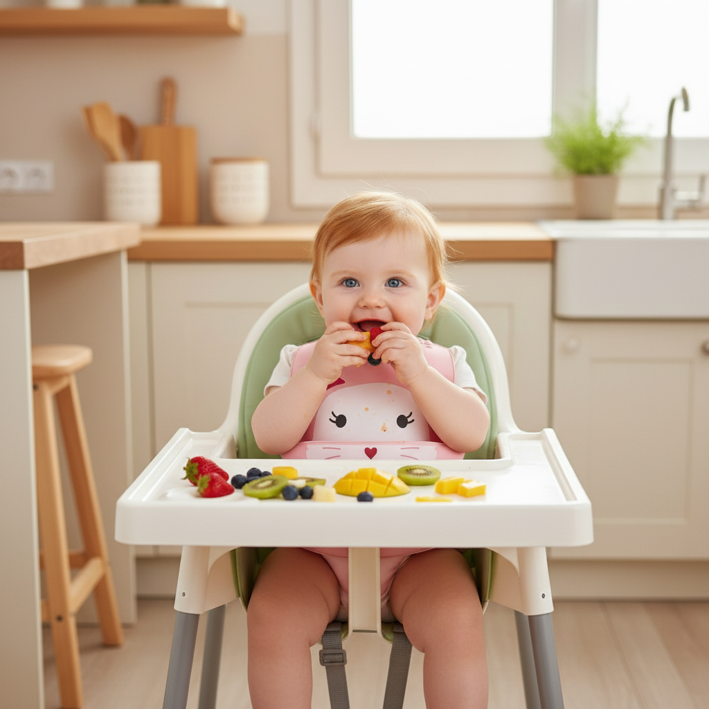 Babero de Silicona en Color Rosado