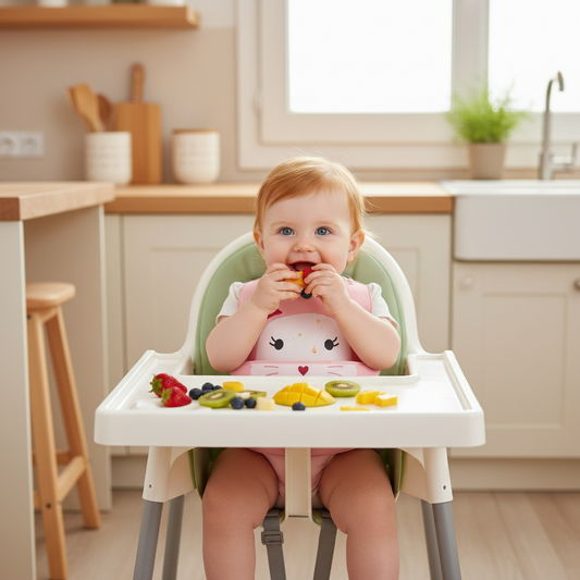 Babero de Silicona en Color Rosado