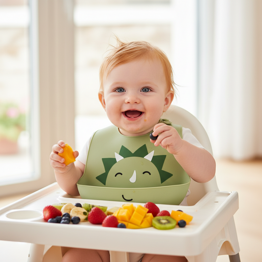 Babero de Silicona en Color Verde