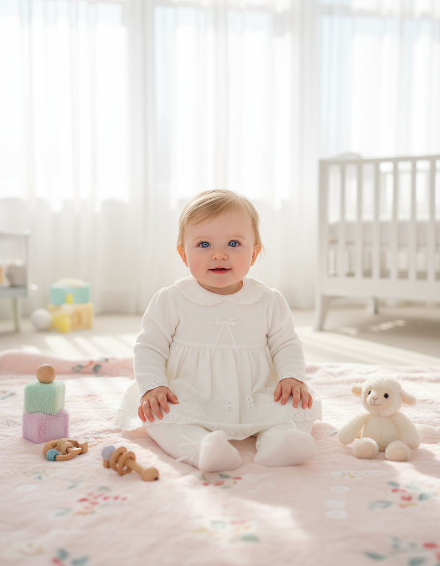 CONJUNTO ROSITAS EN COLOR BLANCO