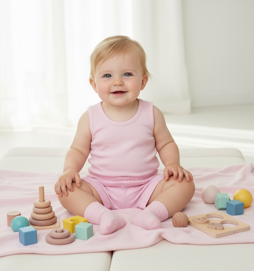 CONJUNTO BIVIDI C/ SHORT PIMA ROSADO