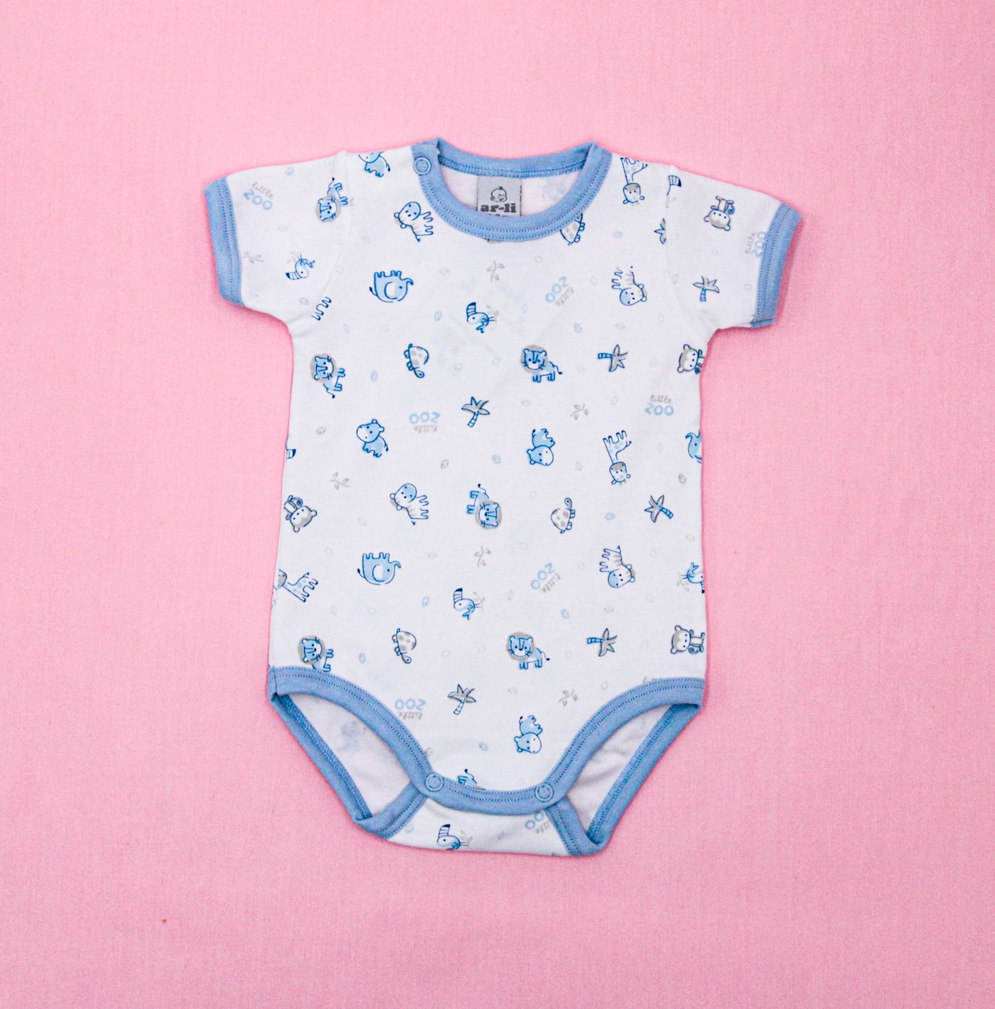 BODY MANGA CORTA ESTAMPADO CELESTE