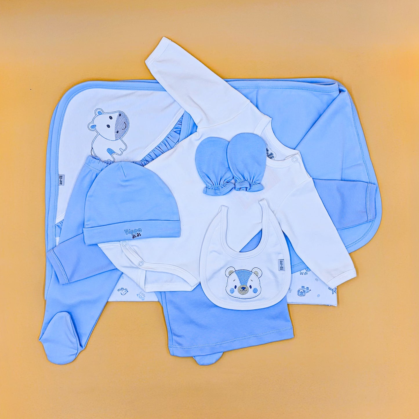 SET SALIDA DE HOSPITAL CON MANTA CELESTE