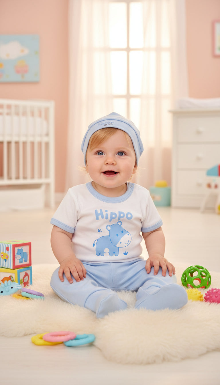 CONJUNTO DE 5PZ PARA VARONCITO BABY HIPPO