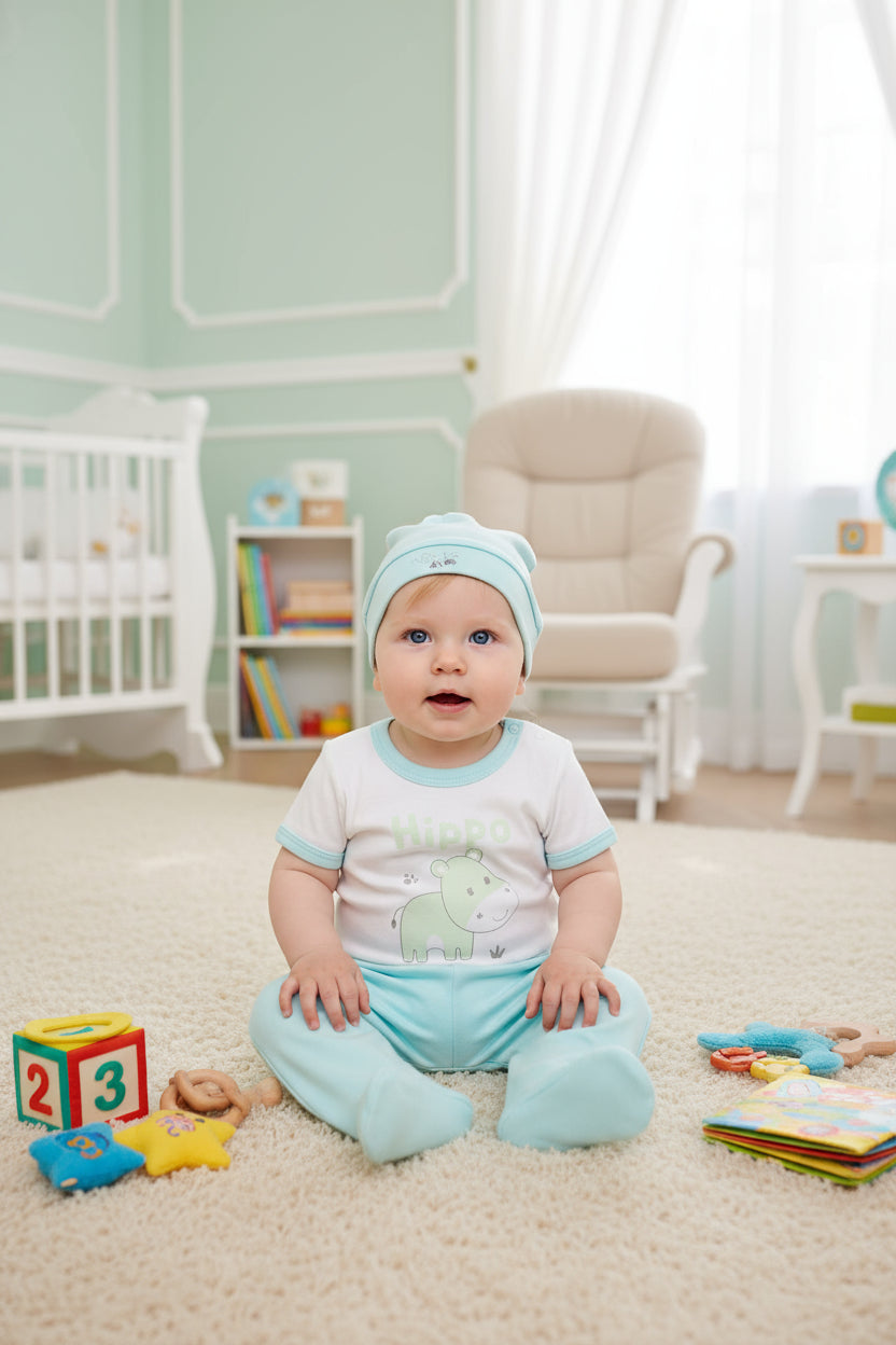 CONJUNTO DE 5PZ PARA VARONCITO BABY HIPPO