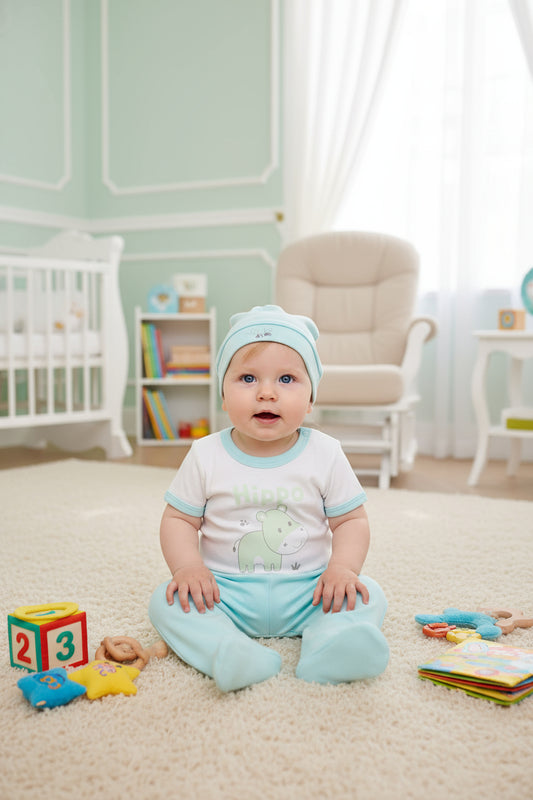 CONJUNTO DE 5PZ PARA VARONCITO BABY HIPPO