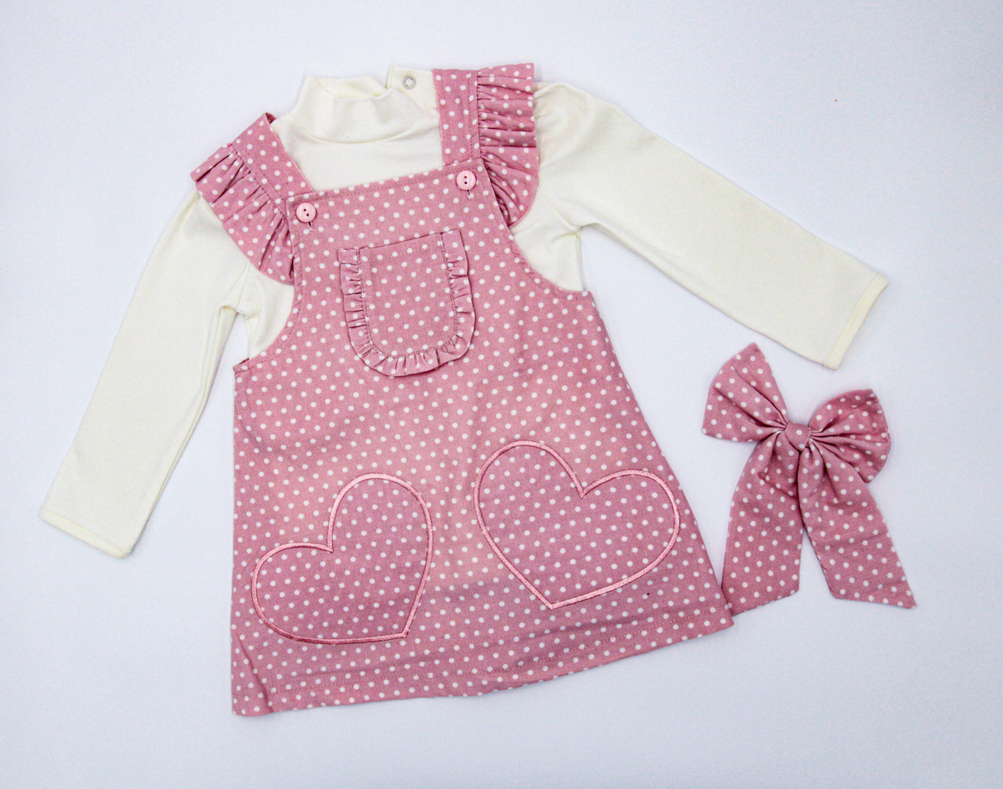 CONJUNTO JAMPER LISA CREMA-ROSA