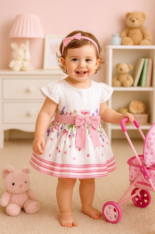 VESTIDO KIARA EN COLOR BLANCO-ROSADO