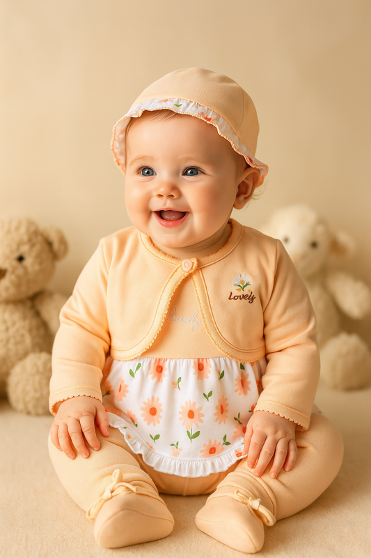 VESTIDO DE 5PZ LOVELY EN COLOR MELON