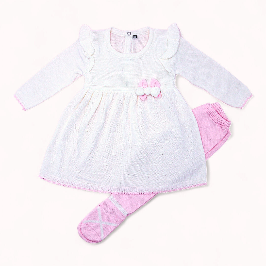 CONJUNTO MOTITA HILO TACTO EN COLOR BLANCO