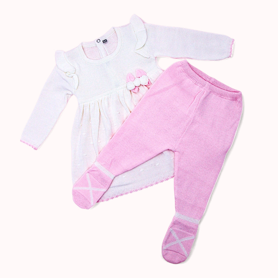 CONJUNTO MOTITA HILO TACTO EN COLOR BLANCO