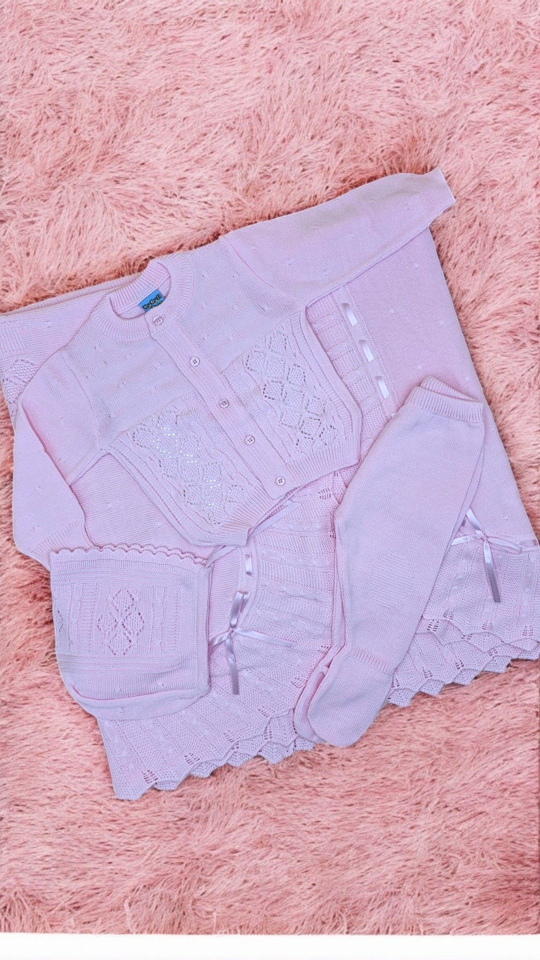 CONJUNTO CARICIA DE 4PZ EN COLOR ROSADO