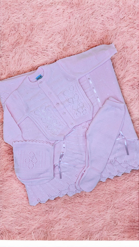 CONJUNTO CARICIA DE 4PZ EN COLOR ROSADO