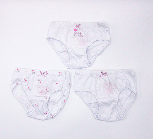 SET DE 3 PANTIES PARA NIÑA - BLANCO