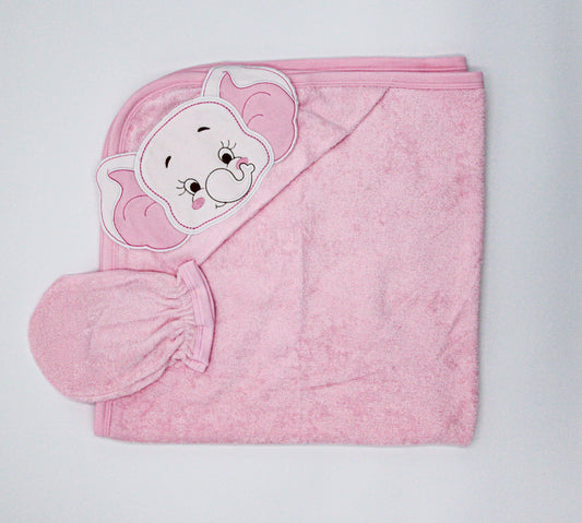 TOALLA FELPA CARITAS  EN COLOR ROSADO