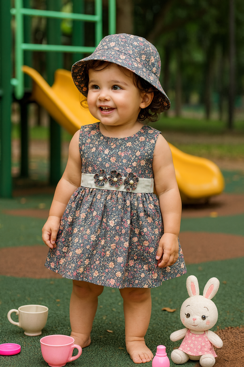 VESTIDO DE GALA ESTAMPADO CREMA