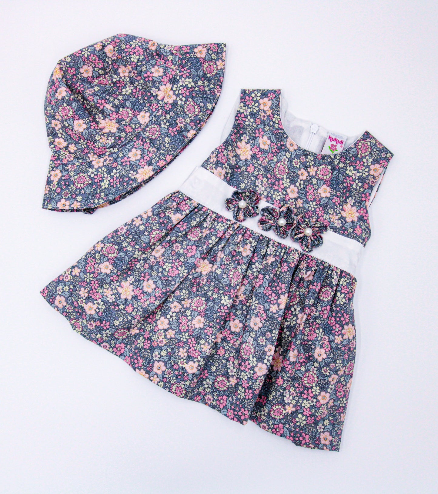 VESTIDO DE GALA ESTAMPADO CREMA