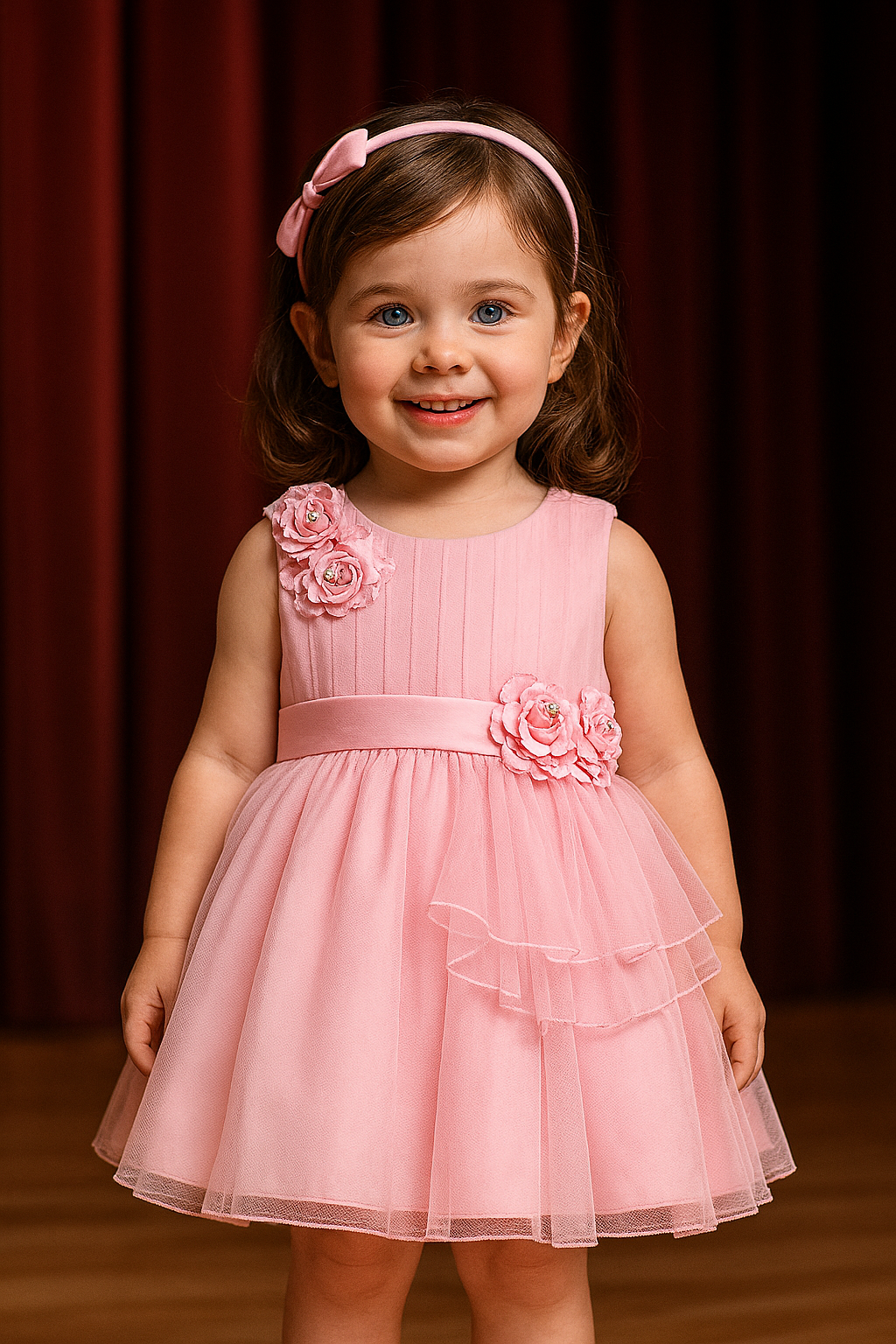 VESTIDO ANAHI C/ VINCHA Rosado