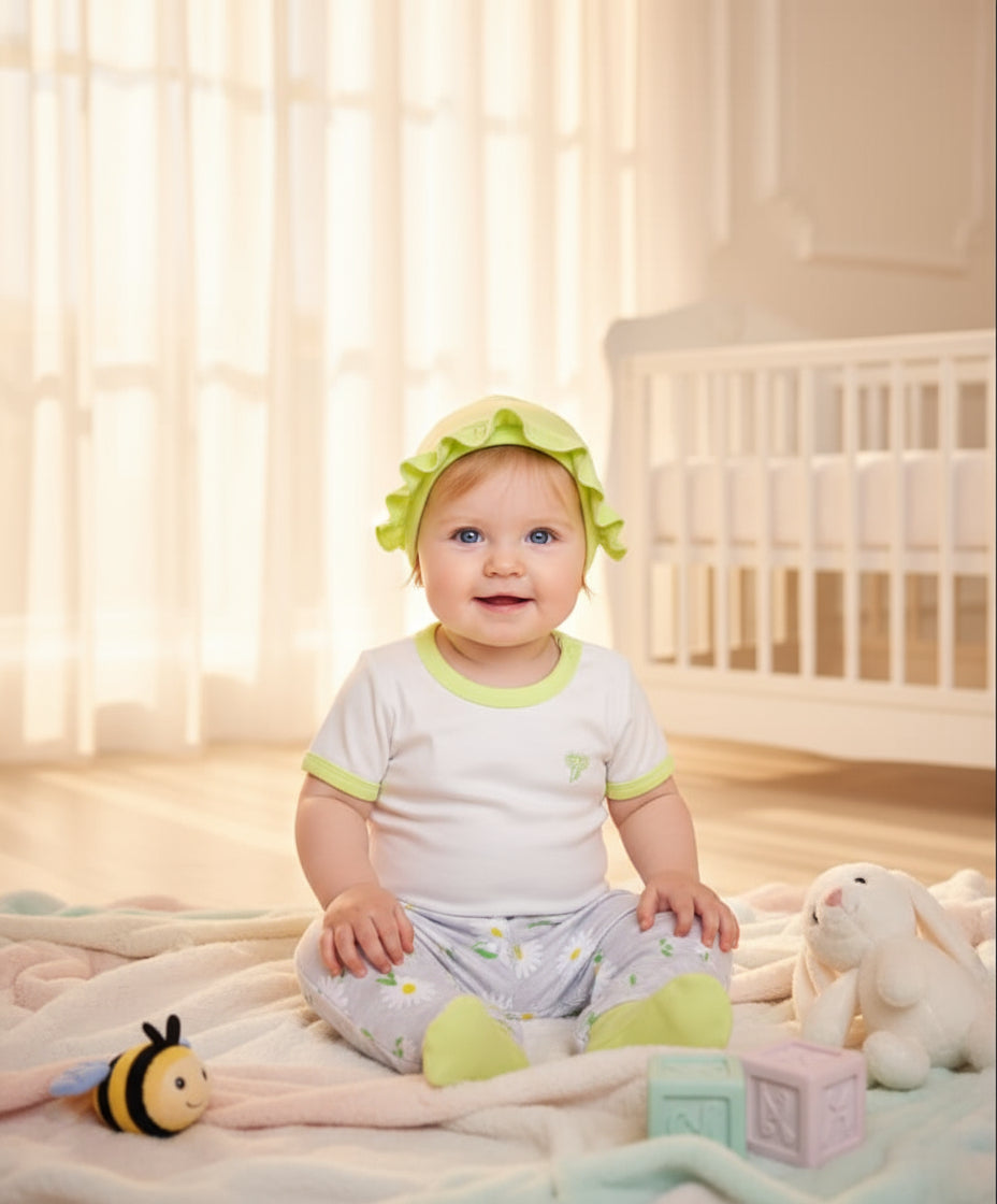 CONJUNTO DE 5PZ PARA BEBITA LITTLE FLOWERS