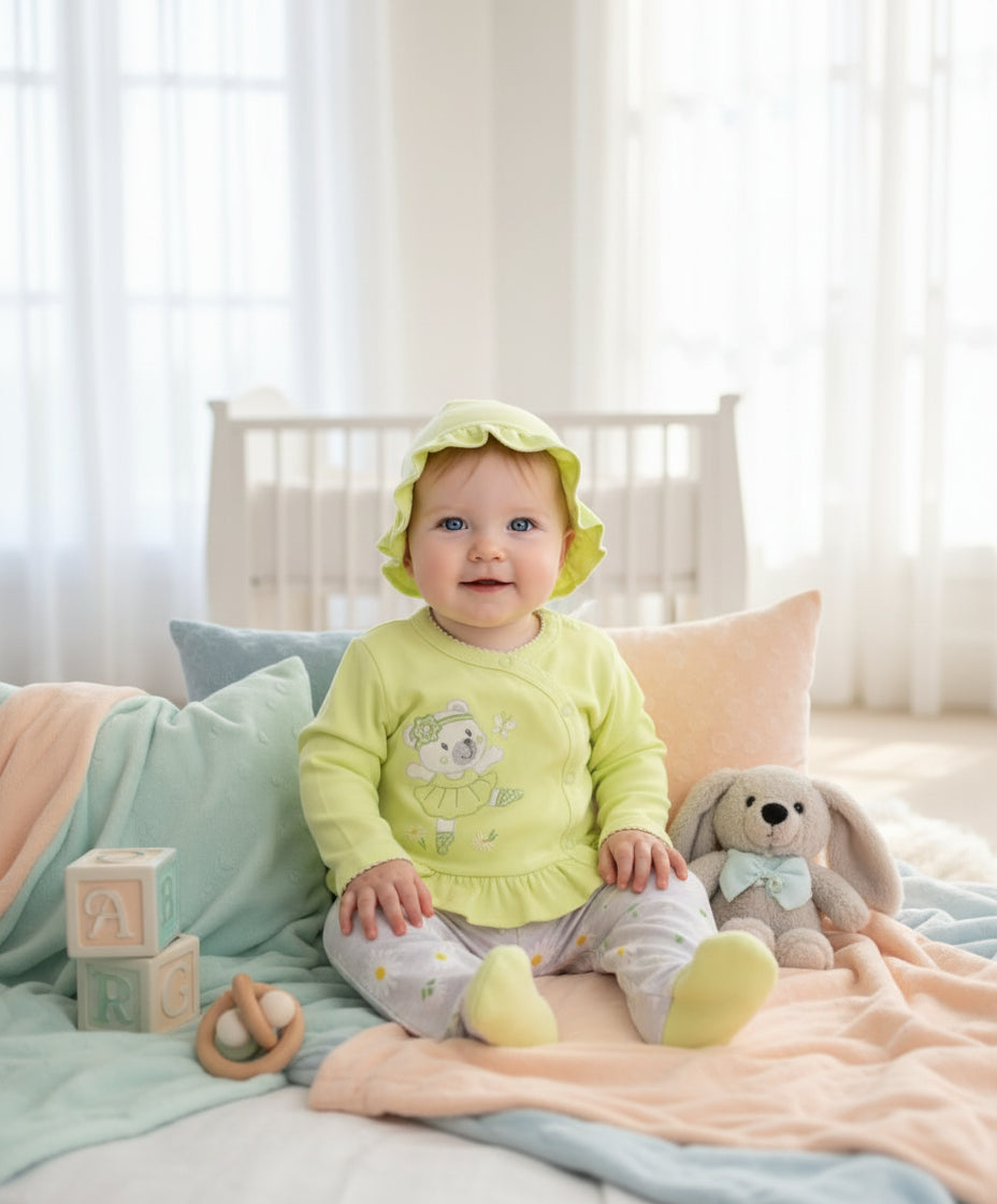 CONJUNTO DE 5PZ PARA BEBITA LITTLE FLOWERS