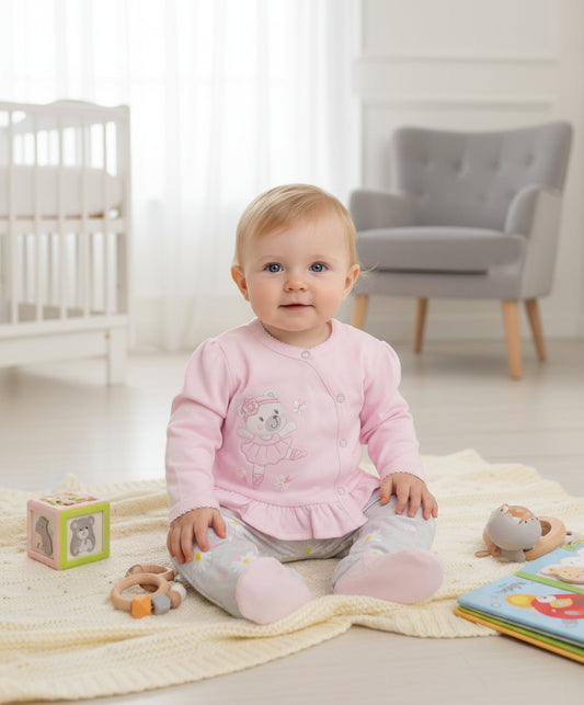 CONJUNTO DE 5PZ PARA BEBITA LITTLE FLOWERS