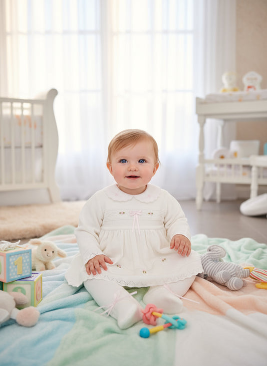 CONJUNTO ROSITAS EN COLOR BLANCO