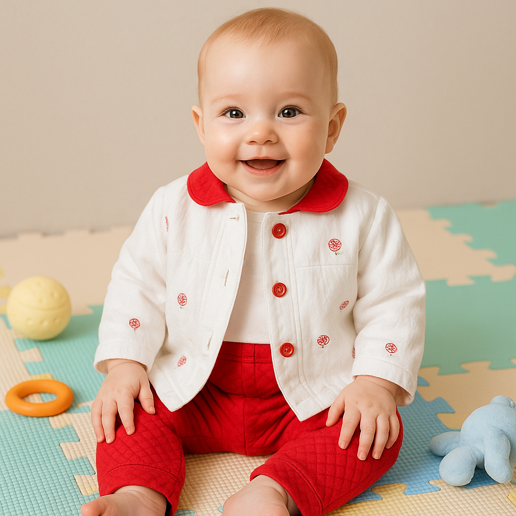 CONJUNTO MEILANI JACQARD 4PZ EN COLOR BLANCO