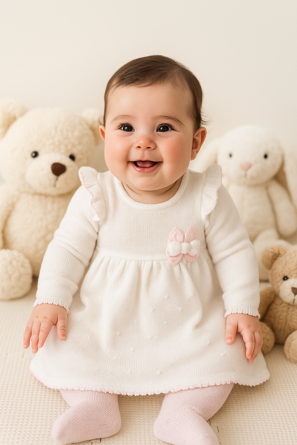 CONJUNTO MOTITA HILO TACTO EN COLOR BLANCO