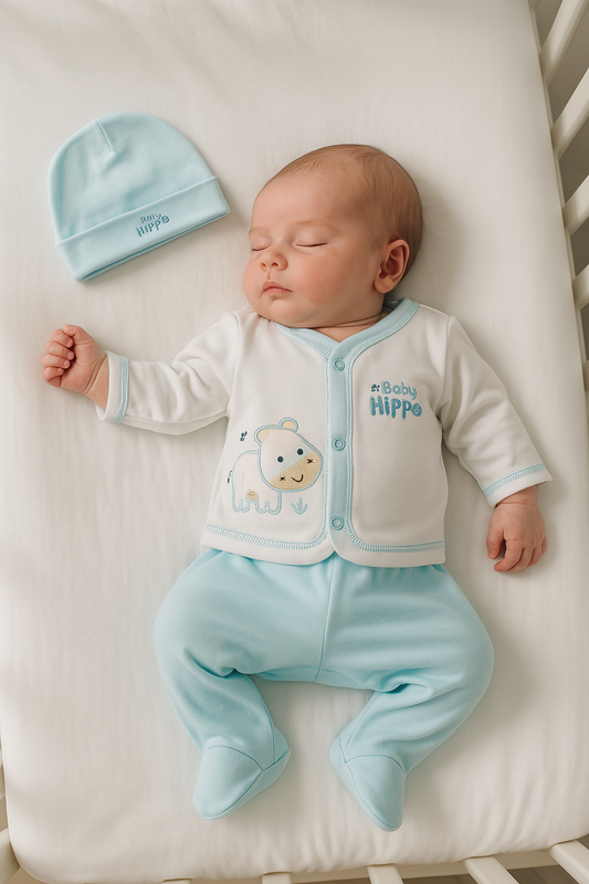 CONJUNTO DE 5PZ PARA VARONCITO BABY HIPPO