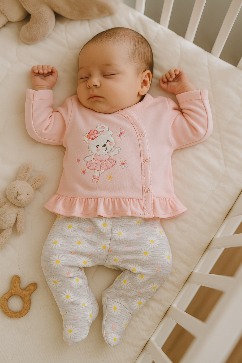 CONJUNTO DE 5PZ PARA BEBITA LITTLE FLOWERS