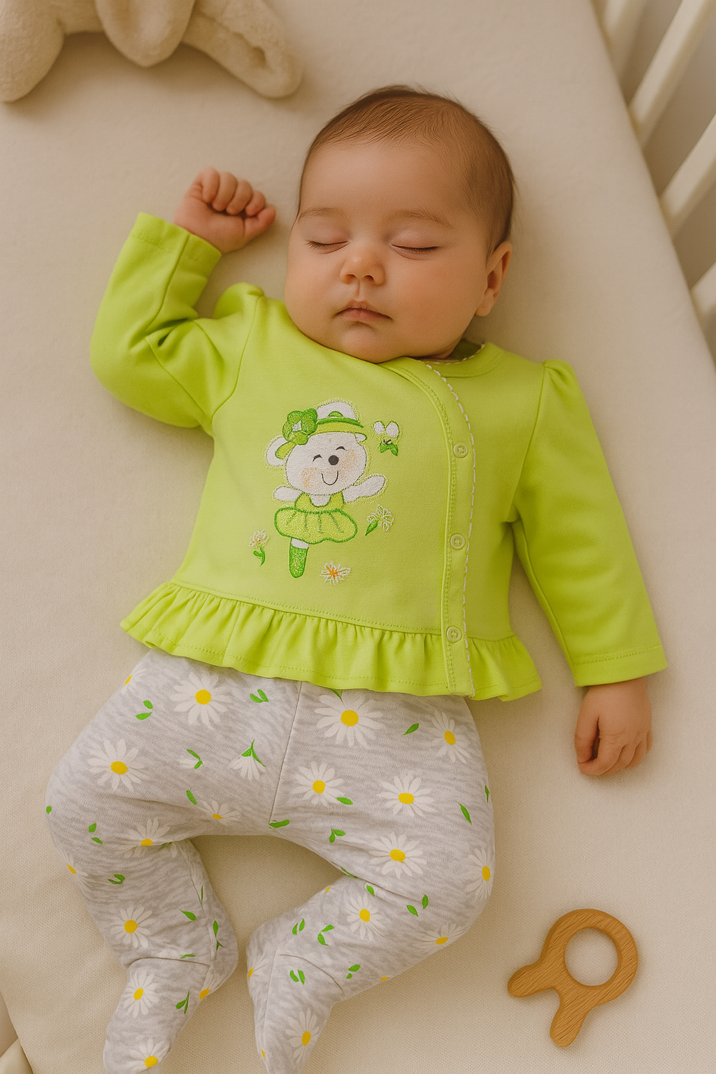 CONJUNTO DE 5PZ PARA BEBITA LITTLE FLOWERS