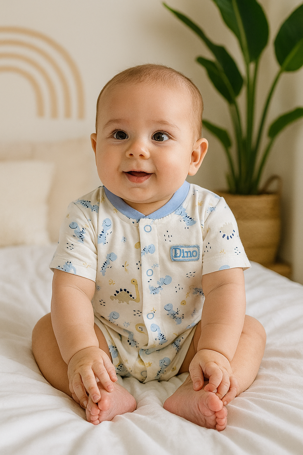 ENTERIZO DINO REX EN COLOR CELESTE