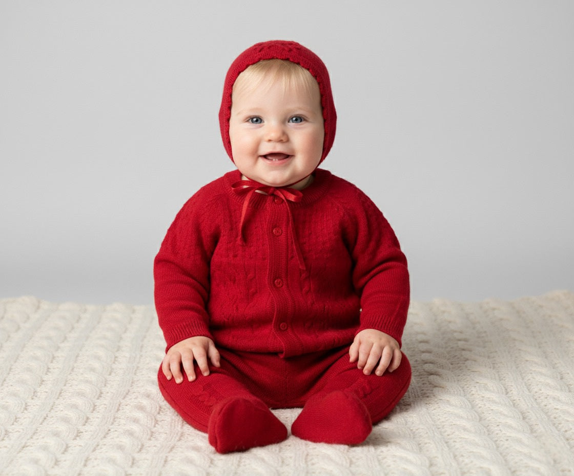 CONJUNTO COQUITO 3PZ EN COLOR ROJO